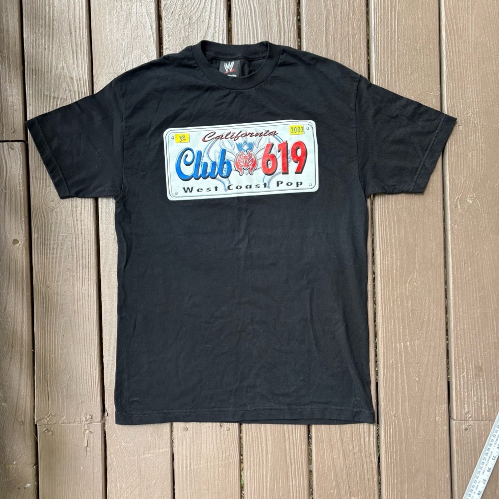 Vintage 2002 Rey Mysterio CLUB 619 WWE Wrestling T Shirt 2-Sided Large